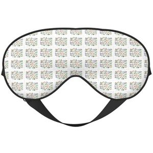 Stijlvolle Leren Alfabetten Met Dinosaurussen Print Zacht Oogmasker Gunstig Blok Licht Nap Nachtgebruik Reizen Camping Meditatie Yoga