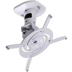Projectorbeugel Projectormuurbeugel Universele plafond verstelbare projectorhanger Beugel van aluminiumlegering Universele roterende hanger voor thuis- en kantoorprojectoren(White)