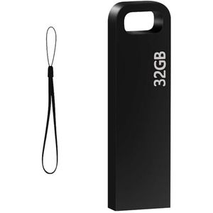 USB Stick 32GB 3.0 Draagbare Memory Stick 32GB Metal Memory Stick Data Geheugen Waterdichte USB Flash Drive Thumb Drive Flash Drive voor PC/Computer/Laptop (Zwart)