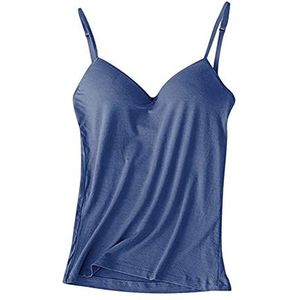 SANGEN Tank Tops met beha Pads, Halter Tops voor dames, verstelbare riem tanktop voor dames, met ingebouwde beha voor dames, meisjes, zomer