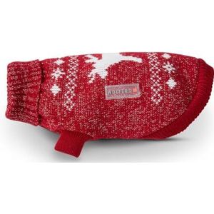 WOLTERS Gebreide trui eland met glitter in diverse maten en kleuren, maat: 30 cm, kleur: rood/zilver