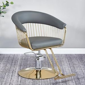 Salonstoel voor kappers, brede zitting, robuuste hydraulische pomp, kappersstoel, 360 graden draaibaar, met aluminium voetsteun voor kapperszaken(Black)