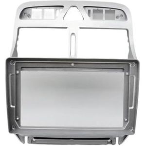 9 inch autoframe audio dashboard trimkit compatibel met Peugeot 307 307CC 2002-2013(Only frame-Silver)