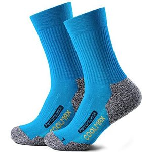 Piarini 2 paar Coolmax wandelsokken outdoorsokken lang - gevoerde functionele sokken, petrol, 39-42