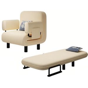 FZDZ —Opvouwbare slaapbank converteerbare slaapbank 4-in-1 ontwerp chaise longue fauteuil met kussen en opbergzakken, verstelbare rugleuning en traagschuim voor woonkamer groen (kleur: kaki, maat: 87