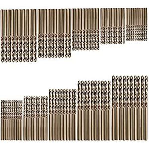 100 stuks M35 roestvrij stalen boren kobalt boorset 1 mm, 1,5 mm, 2 mm, 2,5 mm, 3 mm, 20 stuks voor elke microboor voor hout, metaal, staal, kunststof, aluminium