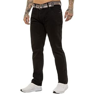 989Zé Enzo herenbroeken Classic Fit werkbroek jeans met een riem EZ399 ZWART 40W / 32L