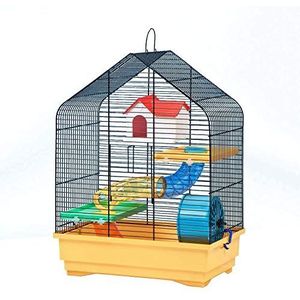 Decorwelt Hamsterstokken, beige, buitenmaten, 40 x 25,5 x 54, knaagkoois, hamster, plastic kleine dieren, kooi met accessoires