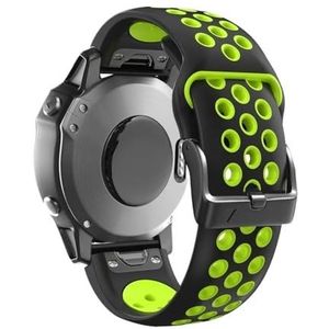 22 26mmQuickFit Siliconen Horlogeband fit for Garmin Instinct 2X Solar Strap Instinct 2 Fenix ​​7 7X 6 6X Horlogeband Armband Accessoires (Color : Black green, Size : 22mm Fenix 7(47mm))