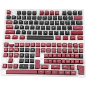 QPSJXN Keycap Double Shot PBT Set 150 CSA profiel zwart oranje voor mechanisch gaming toetsenbord compatibel met MX schakelaars (rood zwart)