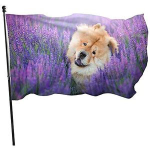 Tuinvlag 90x150cm, lavendel schattige hond strand vlaggen kamerdecoratie zomer vlaggen 2 metalen oogjes vlaggen banner, voor feesten, parade, carnaval