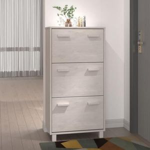 XGWKCNV Furniture select-Schoenenkast HAMAR Wit 59,5x35x117 cm Massief Hout Grenen