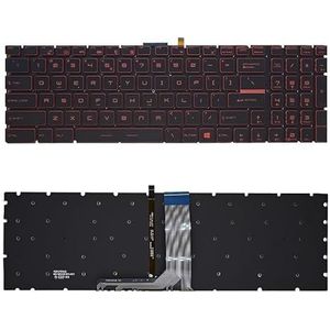 US/RU laptoptoetsenbord met achtergrondverlichting voor MSI GT72 GS63 GE72 GL62M CX72 PX60 GE62 GP62 GV62 CR72 GL65 PE70 PE60(US Red Backlit)