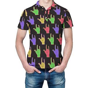 Coloful Rock Hands heren shirt met korte mouwen golfshirts regular fit tennis T-shirt casual business tops