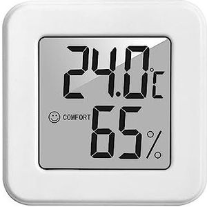 Mini Indoor Thermometer LCD Digitale Temperatuur Kamer Hygrometer Gauge Sensor Vochtigheid Meter Indoor Thermometer Temperatuur Nauwkeurige Monitor(WhiteA)