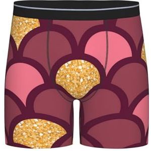 Boxer slips, heren onderbroek Boxer Shorts been Boxer Briefs grappige nieuwigheid ondergoed, goud glitter vis schaal, zoals afgebeeld, XL