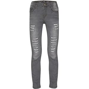 A2Z 4 Kids Kinderen Meisjes Mager Jeans Ontwerper Denim - Girls Jeans JN28 Grey 7-8