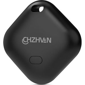 CHZHVAN Key Finder, Wallet Tracker werkt met Apple Find My (alleen iOS), vervangbare batterij, waterbestendig, Bluetooth-artikelzoeker voor tassen, bagage, huisdieren en rugzak, zwart (zwart, 1 stuks)