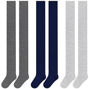 L&K-II Pack van 3 Kinderen meisjes jongens panty gebreide panty multicolored2710, Pack van 3-2710A, 7-9 jaar