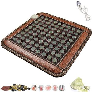 Ver-infrarood verwarmingskussen, instelbare temperatuur, Jade Stone Far infrarood verwarmingskussen voor rug, verlicht pijn en ontspanning voor thuiskantoor (45 x 45 cm) (stijl C)