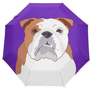 My Daily Bulldog Travel Auto Open/Close Paraplu met Anti-UV Winddicht Lichtgewicht, multi, One Size