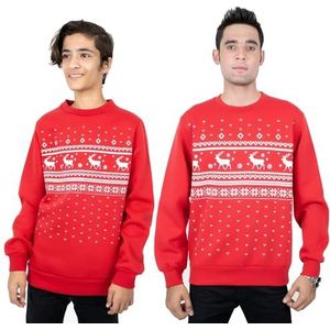 NOROZE Mannen Jongens Bijpassende Kerst Sweatshirt Nieuwigheid Laat het Sneeuw Elf Rendier Lelijke Trui Unisex Familie Xmas Jumper Papa Zoon Top