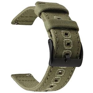 YAGHANG 18mm 20mm 22mm Gevlochten Canvas Band Compatibel Met Samsung Galaxy Watch 3/4 40mm 44mm Classic 46mm 42mm Quick Release Armband(Color:Army green black,Size:20mm)