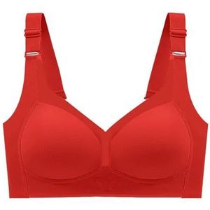 GWSGSFAS Naadloze bh's voor vrouwen plus grootte draadloze beha licht gevoerd volledige dekking beha, Rood, F