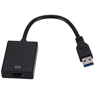 USB 3.0-naar-HDMI-adapter, monitorconverteradapter voor pc-laptopprojector, HDTV, compatibel met Windows XP 7/8/8.1/10 (zwart)