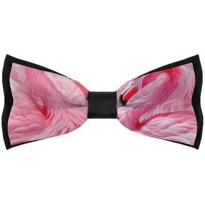 Roze Flamingo's Elegante Vlinderdassen Voor Mannen Verstelbare Pre-Gebonden Vlinderdas Stropdassen Voor Business Dagelijks Feest