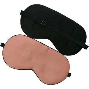 Cmis Kbei Moerbei Zijde Slaap Oogmasker Volwassen Zachte Blinddoek Gladde Oogdekking Slaap Elastische Band (Donkerroze, 2 stuks)