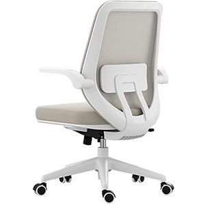 Computerstoel Voor Thuis Ergonomische Draaistoel Comfortabele En Zittende Studiestoel 115° Verstelbare Bureaustoel (Color : White, Size : 66 * 66 * 98cm)