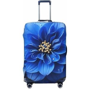 GFLFMXZW Reizen Bagage Cover Blauwe Bloemen Koffer Covers voor Bagage Mode Koffer Protector Past 18-32 inch Bagage, Zwart, Large