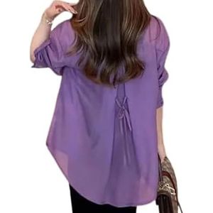 Zomerzonnebrandshirt - Zijden vest met lange mouwen | Ademend Outdoor Kleding, Zonneshirt voor Wandelen Camping Vissen Zeilen, Paars, M