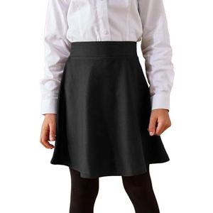 Pretty Fashion Kinderen Skater Rok Meisjes Uitlopende Vloeiende Hoge Taille Dans Kinderen School Rok Leeftijd 5-13, Zwart, 9-10 jaar