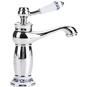 G1 / 2 ""Kraan Sink Kraan Brons Warm Koud Water Eengreepsmengkraan Keramische Vintage Bloemen Kraan voor Badkamer Keukens Woondecoratie