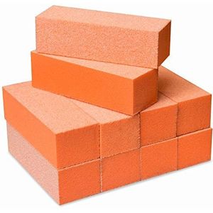 Maccibelle Duurzaam Nagelbuffer Schuurblok 60/100 Grit Oranje Buffer voor Buffing File Acryl Polygel Kunstmatige Dip Systeem Vingernagels, Pedicure Tool 10 Stuks