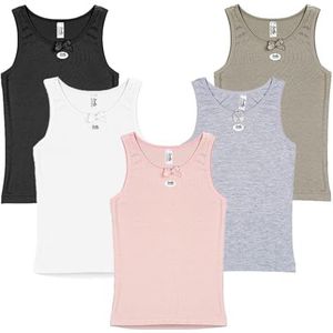 SAMILY Onderhemden meisjes katoen 5-pack tanktop ondergoed, Meerkleurig-1-, 158-164