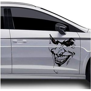 Finest Folia Joker-sticker, 67 x 50 cm, Why So Serious belettering, spreuk, voor voertuig, decoratieve folie voor auto, bus, caravan, autoaccessoires, autosticker, clown, humor (mat zwart, KX011+KX065