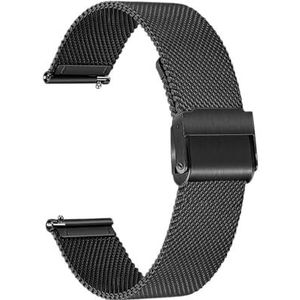 Roestvrij Stalen Bandjes fit for Garmin Forerunner 55 245 645M Smart Horloge Band Metalen Armband Riemen fit for aanpak S40 S12 S42 Correa (Color : Style 2 Black, Size : For Approach S42)