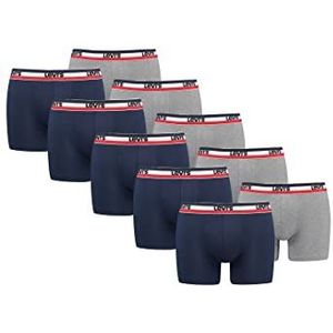 Levi's Sportswear Logo Boxershorts voor heren, ondergoed van biologisch katoen, verpakt per 10 stuks, jurk, blauwtinten, M