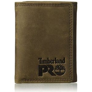 Timberland PRO Men's Leather Trifold Wallet with ID Window, Dark Brown/Pullman