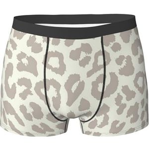 ZJYAGZX Bruin patroon luipaardprint heren boxerslips - comfortabele ondergoed trunks, ademend vochtafvoerend, Zwart, L