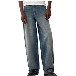 Heren Jeans Baggy Skater Hip Hop Skateboard Jeans Casual Streetwear Y2K herenjeans(Blue,S)