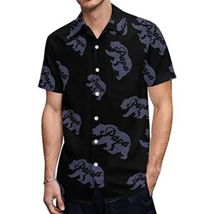 Vintage Papa Beer Vaderdag Heren Hawaiiaanse Shirts Korte Mouw Casual Shirt Button Down Vakantie Strand Shirts XL