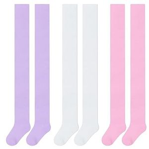 L&K-II 3-delige panty voor kinderen, gebreide panty voor meisjes met verschillende eenhoornpatronen en kleuren in een set, 3-serie 2710E, 134-140