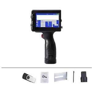 Handheld inkjetprinter, 12.7mm Handheld Inkjet Printer, QR Bar Batch Code Datum Nummer Logo Vervaldatum Label Printer, 24 Talen Draagbare,Kantoorprinter(Without cartridge)