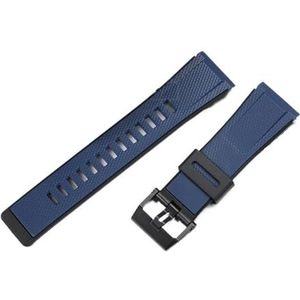 24mm harsband geschikt for Casio GA2000 PRG-600 PRW-6600 PRG-650 heren sport waterdicht rubber universele armband horlogeaccessoires (Color : Dark Blue Black, Size : 24mm)