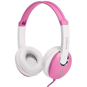 Groov-e GV590PW Kidz On-Ear DJ-stijl hoofdtelefoon met verstelbare hoofdband, zachte oorkussens, 3,5 mm hoofdtelefoonaansluiting - roze