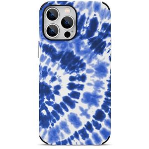 Blauwe Tie Dye Grappige Koolstofvezel Telefoon Case Voor iPhone 13 Mini/iPhone 13/iPhone 13 Pro/iPhone 13 Pro Max Schokbestendige Beschermhoes